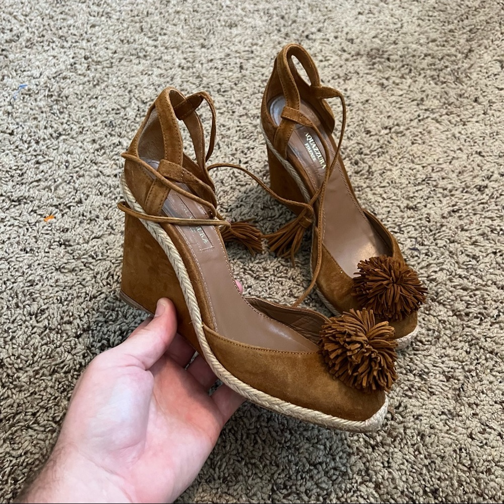 Aquazzura Brown Espadrille Wedges